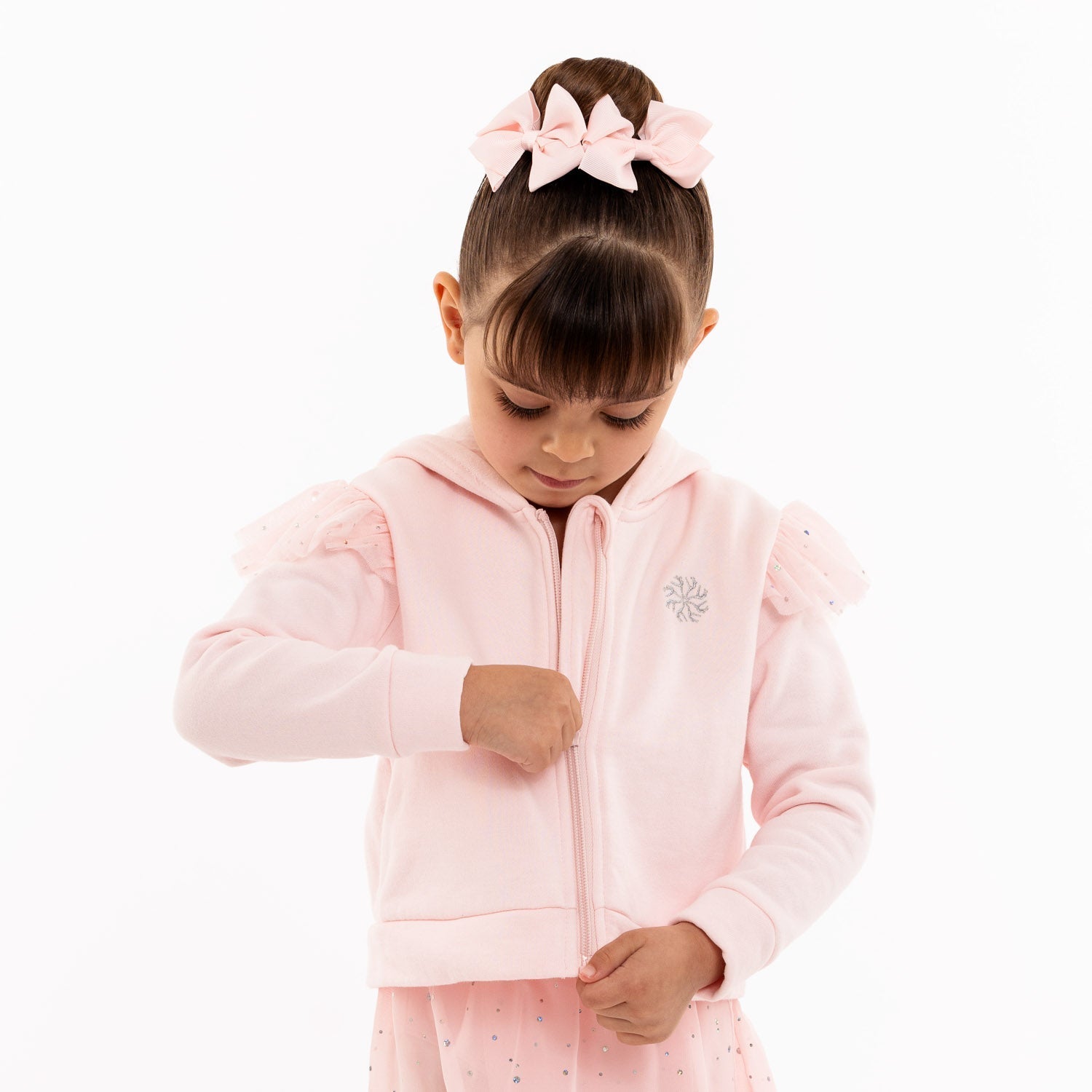 Flo Dancewear Toddler/Girls Evie Tulle Frill Hoodie in Pink