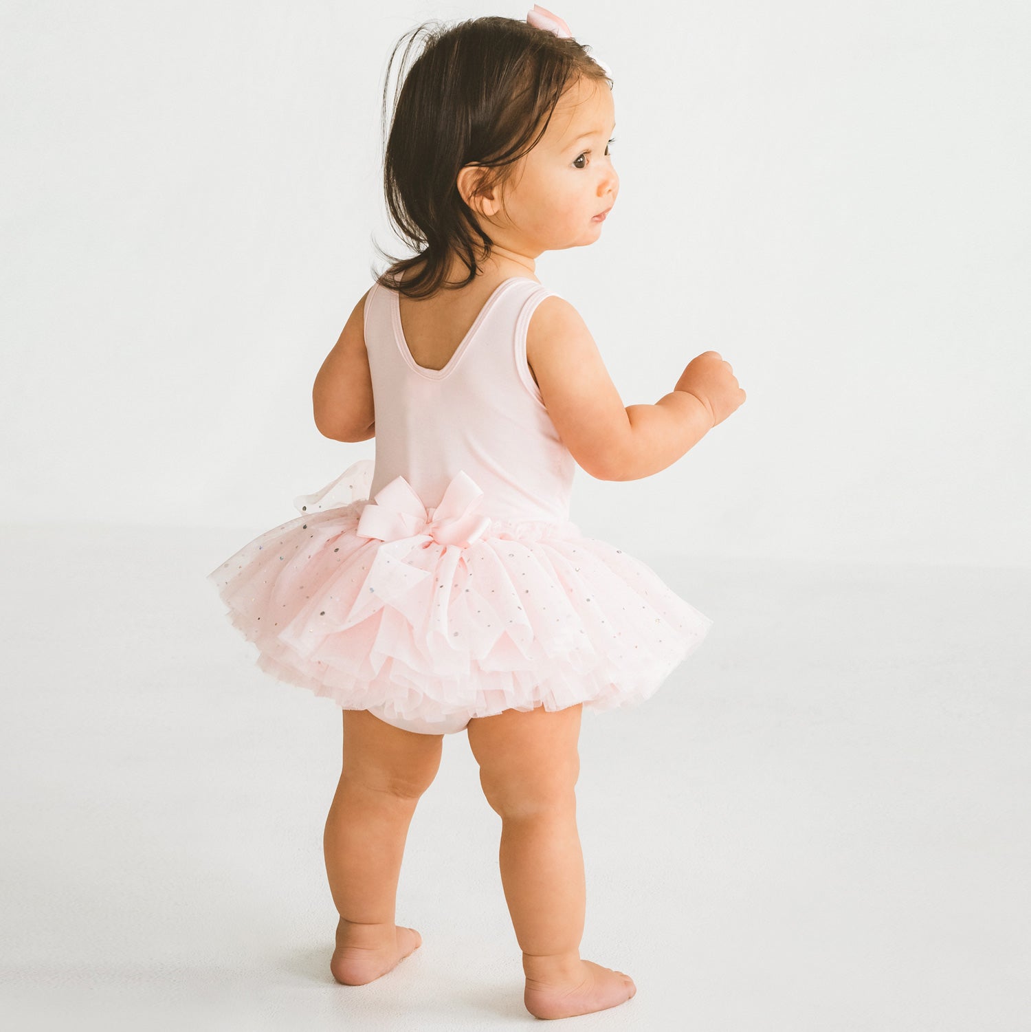 Baby Girl Tutu Dress Outfit Mauve and Beige – Junie Grace