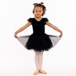 Flo Dancewear Girls Tutu Dress with Flutter Sleeve in Black