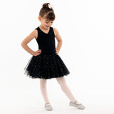 Flo Dancewear Girls Black Tutu Dress with Sequin Mesh Cross Back 