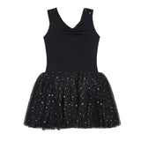 Flo Dancewear Girls Black Tutu Dress with Sequin Mesh Cross Back 