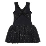 Flo Dancewear Girls Black Tutu Dress with Sequin Mesh Cross Back 