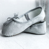 Girls Sparkle Ballet Shoes in Silver